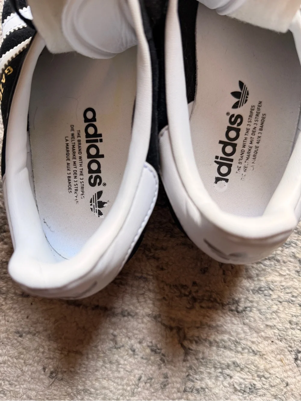 Adidas Black & White Gazelle Suede Sneakers Men's 7.0 = Women's 8.5
